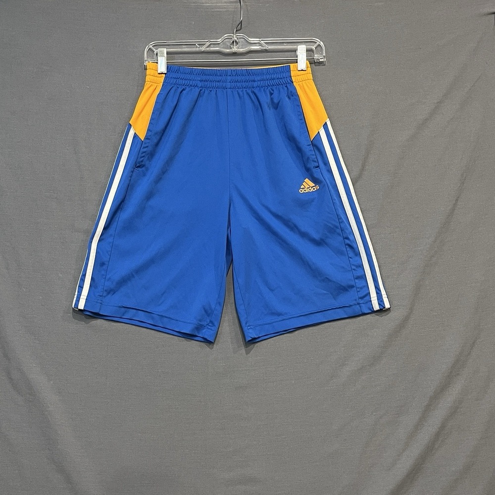 Adidas Shorts Boys Large Blue Athletic Basketball Soccer Gym Training 9" Inseam